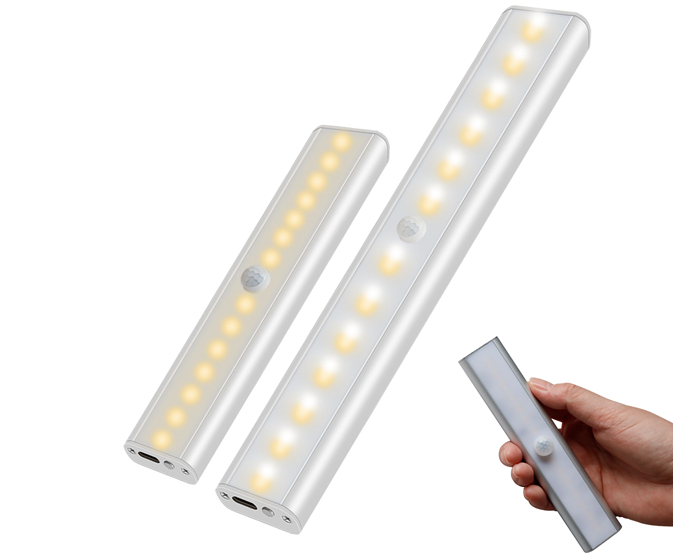 跨境畅销经典LED铝条充电人体感应灯